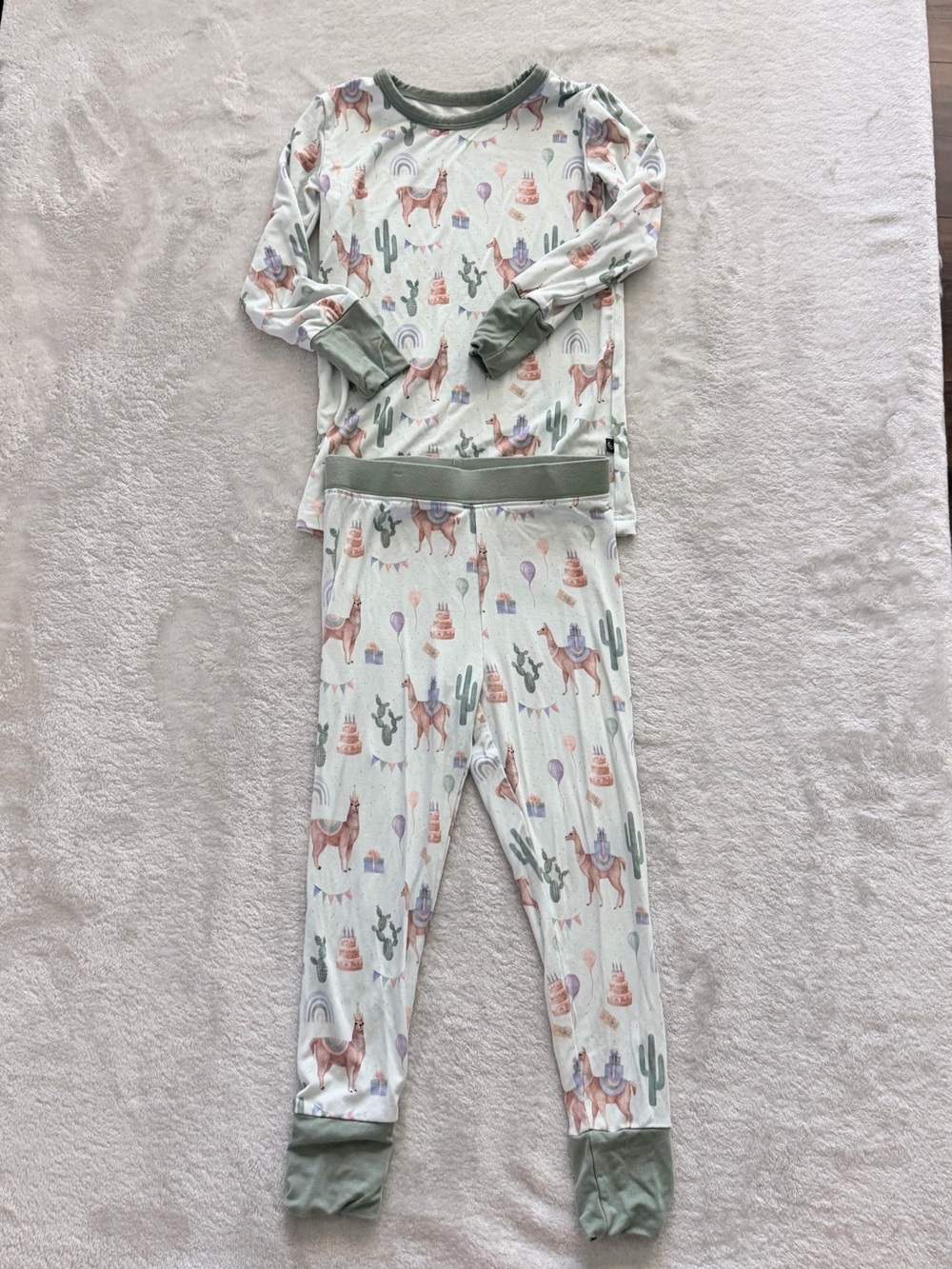 The Sleepy Sloth Bamboo Pajama Set 2T Llama Print 2-Piece